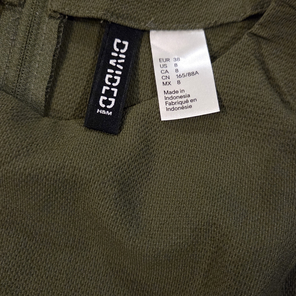 New Without Tags Dark Khaki Green Long Sleeve Dress - Picture 2 of 2